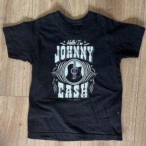 Johnny Cash Kids Black Graphic T-Shirt